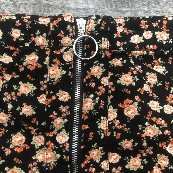 Forever 21 Black & Pink Rose Sz 3X Skirt Denim Mini Cover Up Plus Size Vacay E2 - Picture 5 of 10